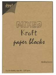 [8089-0251] Surtido 3 x 20 Hojas Papel Kraft A6 220 gr. Joy!Crafts