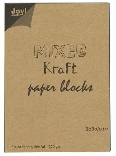 [8089-0251] Surtido 3 x 20 Hojas Papel Kraft A6 220 gr. Joy!Crafts