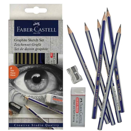 [114000] Set Dibujo Goldfaber Grafito 8 piezas Creative Studio Faber-Castell