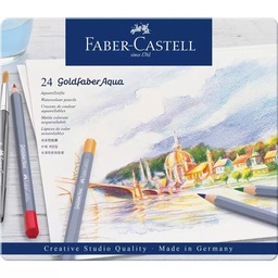 [114624] Estuche Metal Lápiz Acuarelable Goldfaber Aqua 24 pzs. Creative Studio Faber-Castell