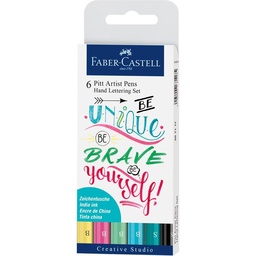 [267116] Estuche 6 Rotulador Pitt Artist Pen Hand Lettering -Tonos Pastel- Faber-Castell