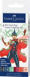 [267196] Estuche 6 Rotuladores Ilustración -Colores- Pitt Artist Creative Studio Faber-Castell