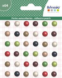 [11060726] Set 64 Perlas Adhesivas 8 mm. Colores -Noel- Artemio