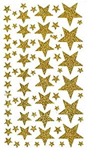 [11004501] Set Stickers Glitter -Estrellas Doradas- Lámina 14 x 28 cm. Artemio