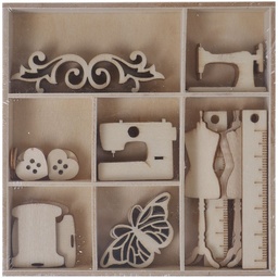 [0318000201] Set 45 Siluetas Madera -Sewing Day- Artis Decor