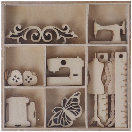 [0318000201] Set 45 Siluetas Madera -Sewing Day- Artis Decor