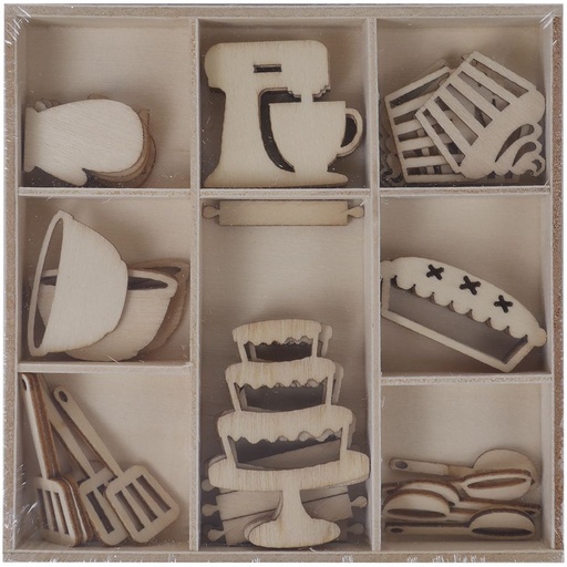 [0318000202] Set 45 Siluetas Madera -Repostería- Artis Decor