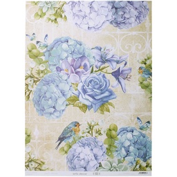 [1419600127] Papel Cartonaje 50 x 70 cm. -Hortensias- Artis Decor