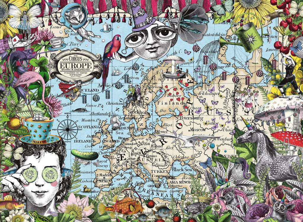[16760 9] Puzzle 500 piezas -Mapa Europa: Circo Peculiar- Ravensburger