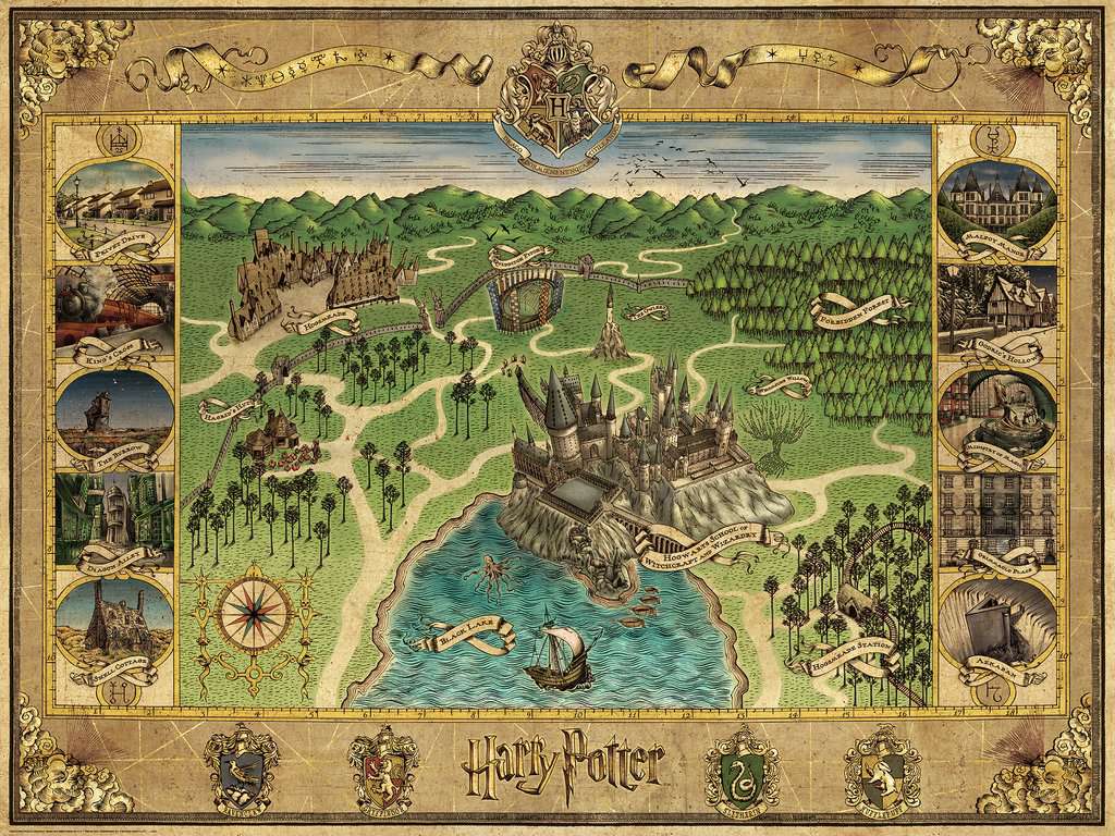 [16599 5] Puzzle 1500 piezas -Mapa de Hogwarts- Ravensburger