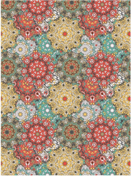 [PA670] Papel Arroz Decorado 30x40 cm. -Ethnic Flores Rojas- Cadence