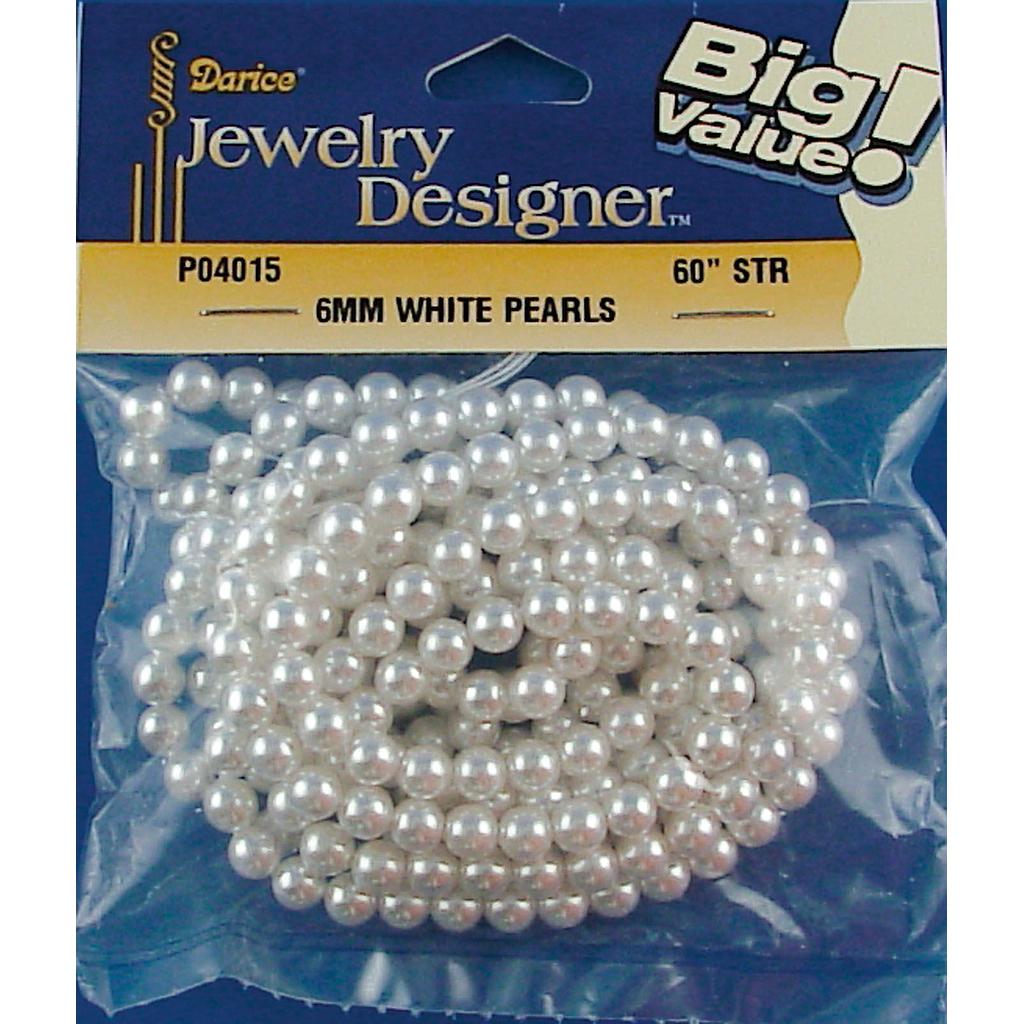 [P04015] Perlas Japonesas 6 mm. Blancas (275 pzs. aprox.) Darice