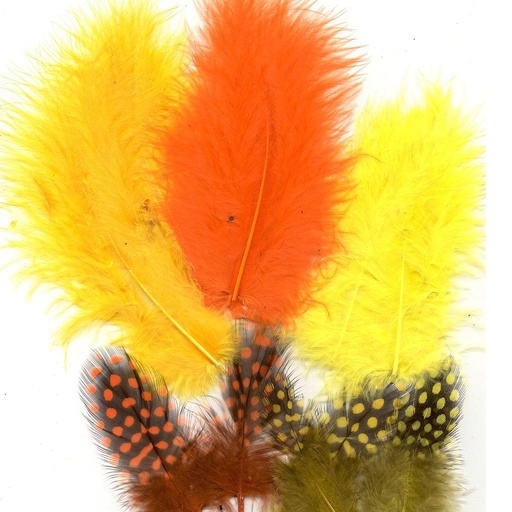 [12229-2905] Plumas Marabú y Guinea 5-13 cm. -Easter- (18 pzs.)