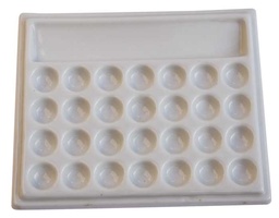 [4610047] Paleta Porcelana Rectangular 28 Pocillos 18,5 x 15 x 1,5 cm.