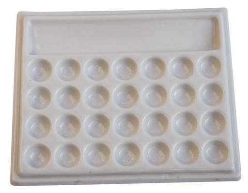 [4610047] Paleta Porcelana Rectangular 28 Pocillos 18,5 x 15 x 1,5 cm.