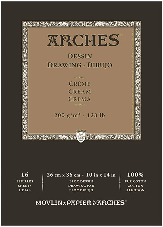 [A1795114] Bloc Dibujo 16 Hojas 23 x 31 cm. 200 gr. -Dessin Crème- Arches