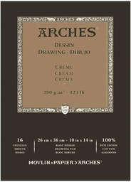 [A1795115] Bloc Dibujo 16 Hojas 26 x 36 cm. 200 gr. -Dessin Crème- Arches