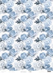 [1419600139] Papel Cartonaje 50 x 70 cm. -Peonia Azul- Artis Decor