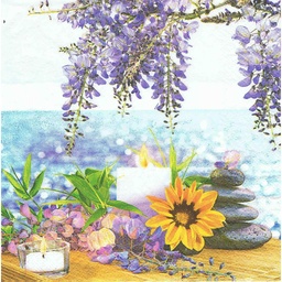 Servilleta 33 x 33 cm. -Delighful Spa View whit Wisteria-