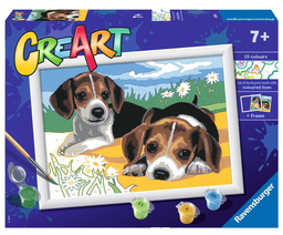 [28939 4] Set CreArt Pintar por Números -Cachorros Jack Russel- Ravensburger