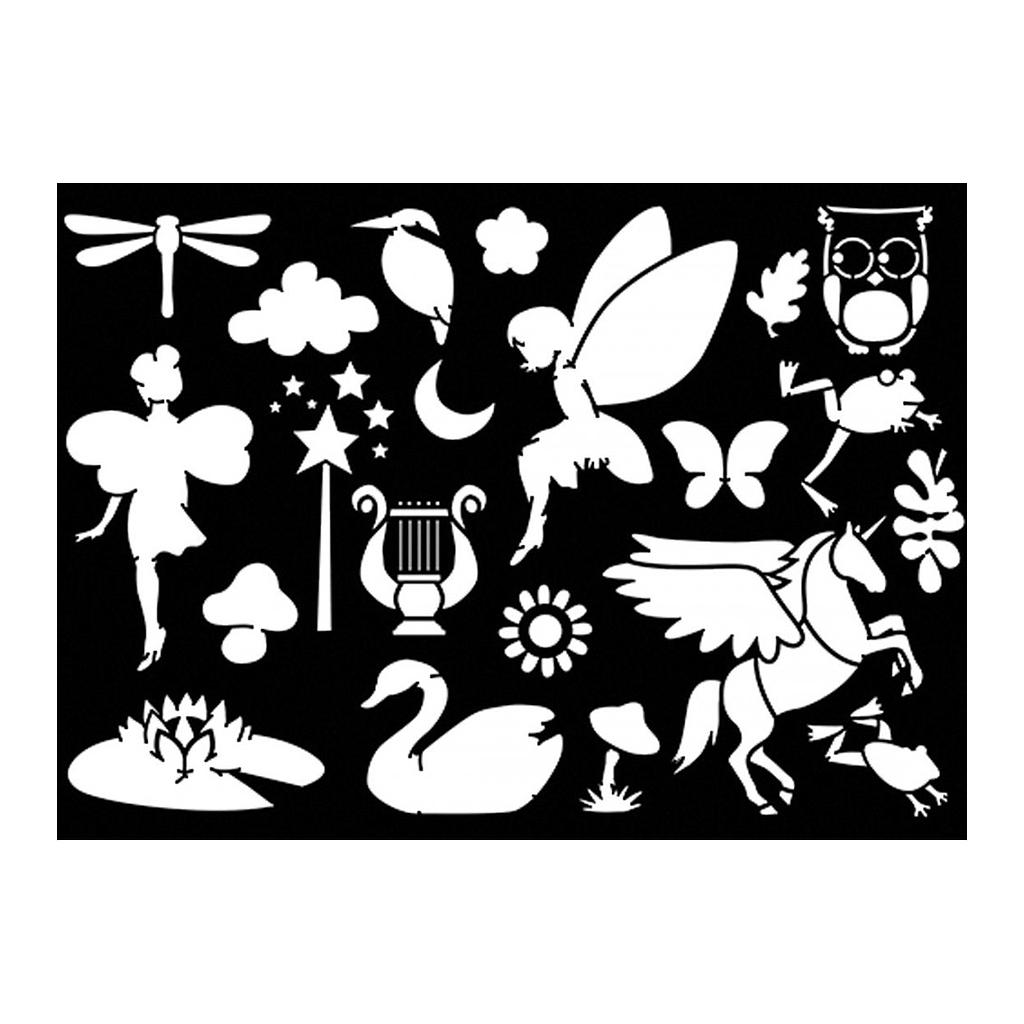 [15055005] Plantilla Stencil A4 21x29,7 cm. -Fairies- Artemio