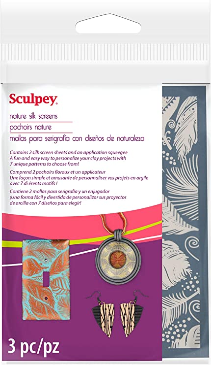 [AS2001] Set 2 Plantilla Serigrafía -Nature- Sculpey