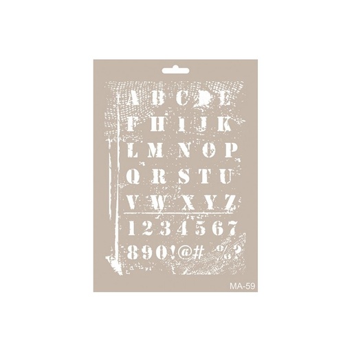 [MA-59] Plantilla Stencil 21 x 30 Mix Media -Letras Distress- Cadence