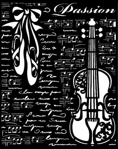 [KSTD069] Plantilla Stencil 20 x 25 cm. - Passion Violín - Stampería