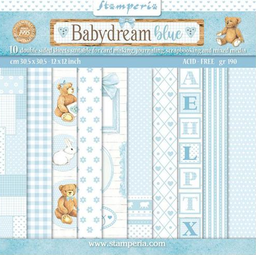 [SBBL106] Bloc Scrap 10 Hojas 30'5 x 30'5 cm. - Baby Dream Blue - Stampería