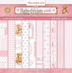 [SBBL107] Bloc Scrap 10 Hojas 30'5 x 30'5 cm. - Baby Dream Pink - Stampería