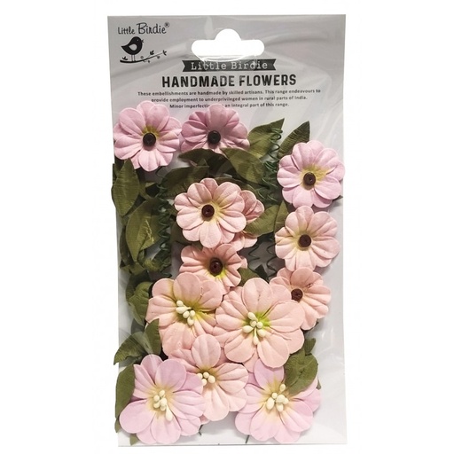 [CR69542] Flores Papel -Fiorella Pearl Pink- (25 pzs.) Little Birdie