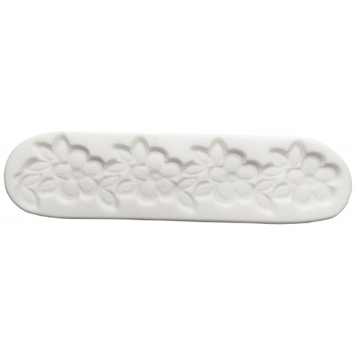 [SA30] Molde Silicona -Greca Flores- 25 x 5,5 cm. Cadence