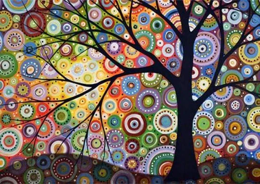 [DP-091-Y] Pintar con Diamantes -Arbol de la Vida- Bastidor 40 x 50 cm. Figured´Art