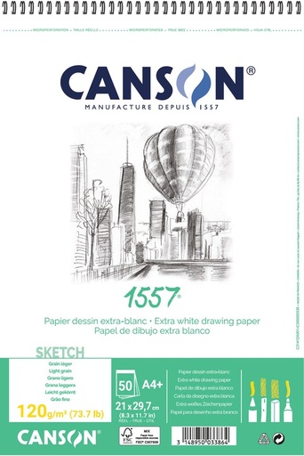 [31412A001] Bloc Dibujo / Sketch 50 Hojas A4 21 x 29,7 cm. 120 gr. 1957 Canson