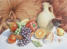 [PPWP1] Dibujar por Números Lápices Acuarelables 30 x 40 cm. -Bodegón- Reeves