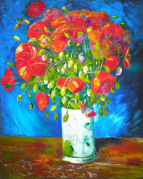 [CS-FA10120] Set Punto de Cruz -Jarrón con Amapolas, Van Gogh- 32 x 40 cm. Figured´Art