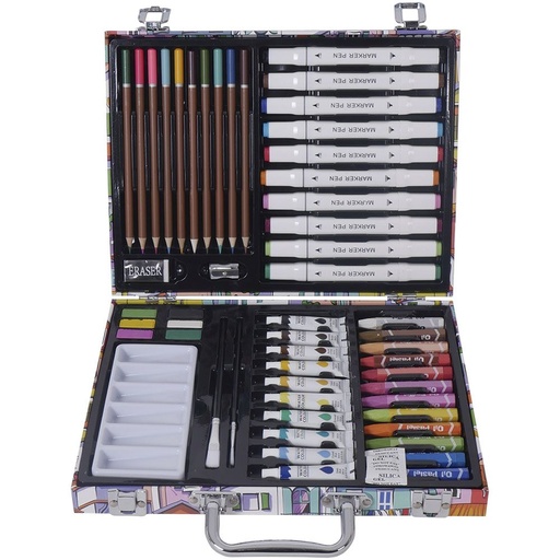 [0781501006] Estuche Aluminio -Manga- Multitécnicas 53 pzs. Alex Bog