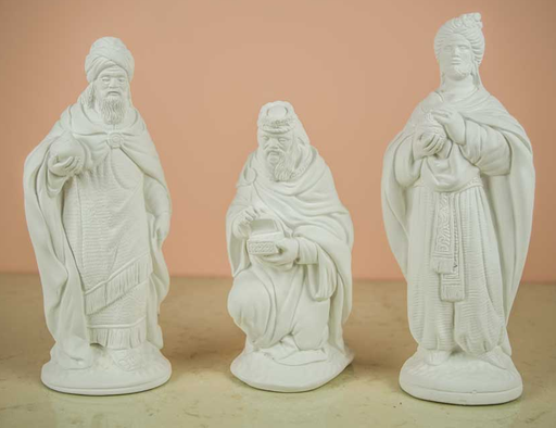 [ALA 0302] Figuras Reyes Magos 22 cm. (3 pzs.) Escayola